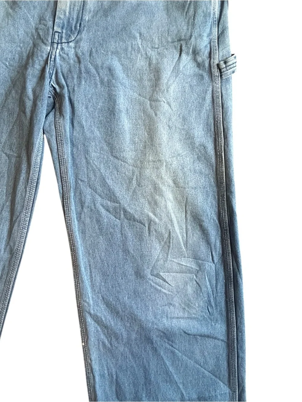Vintage Liberty Denim Overalls Men’s 48x32 Light Wash Carpenter - Picture 7 of 16